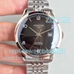 Swiss Replica Longines Record Collection Black Dial SS Case Watch